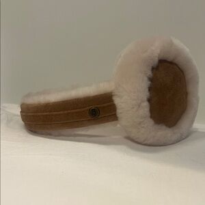 Brown and Cream Shearling Earmuffs